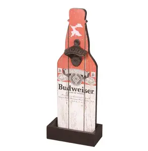 दीवार माउंट बीयर कैप पकड़ने लकड़ी संभाल के साथ लकड़ी की बोतल सलामी बल्लेबाज बोतल सलामी बल्लेबाज लकड़ी बियर चुंबक सलामी बल्लेबाज