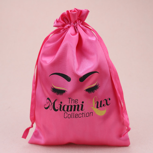 Custom Logo Small Satin <b>Dust</b> Pouch Gift Packaging Hair Wig Silk Satin Drawstring <b>Bag</b> for Jewelry Packaging - Product Image 2