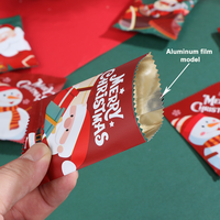 Sacs en film d'aluminium pour bonbons de Noël, sacs à fermeture thermique personnalisés, pochettes plates en PE imprimées, emballage de collations de vacances, biscuits, nougat, cookies