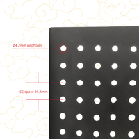 Panneau de rangement pour outils de garage 400*400mm, montage mural, acier au carbone, panneau perforé carré, revêtement en poudre noire, capacité de charge de 10 kg