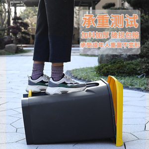 <b>Square</b> Trash Can 50L Yellow Lid Pedal Outdoor Waste <b>Bin</b> - Product Image 5
