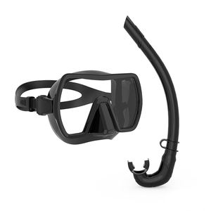 نظارات سباحة مضادة للضباب من السيليكون السائل، نظارات غوص مربعة للغوص الحر، أنبوب تنفس للغطس الرطب، طقم من قطعتين - Product Image 2