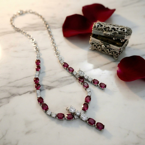 Women's Imitation Jewelry Set with Zircon <b>Statement</b> <b>Necklace</b> Trendy Earrings Copper Alloy Other Plating for Bridal Party Wear - Product Image 1