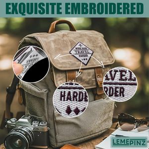 Parche Bordado 'Work Hard Travel Harder' de 3 Pulgadas, Termoadhesivo o para Coser, Aplique de Viaje para Bolsas, Tela, Fieltro No Tejido - Product Image 4