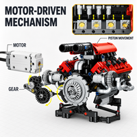 Kaiyu K96203 Ales, Juego de Bloques de Construcción con Luces LED, Motor LED, Coche V8 Electrónico para Niños, Juguete de Construcción Mecánica STEM