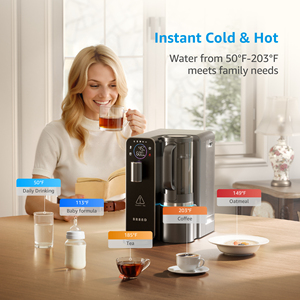 Dispensador de Agua Fría y Caliente Instantáneo de Sobremesa, Purificador de Agua Potable Purificada de 75 GPD 3:1, Sin Instalación, para el Hogar - Product Image 4