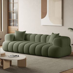 Cordero terciopelo algodón caramelo hogar minimalista sofá crema estilo tela sofá pequeño apartamento sala de estar - Product Image 5