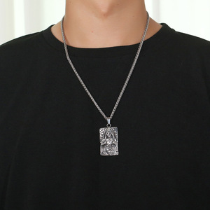 Titanium Steel Skull Reaper Pendant Necklace Men's Hip Hop <b>Cross</b> Charm SP893 - Product Image 5