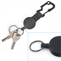 Porte-badge rétractable noir avec cordon, en plastique durable et clip métallique, support de carte d'identité extensible pour promotions