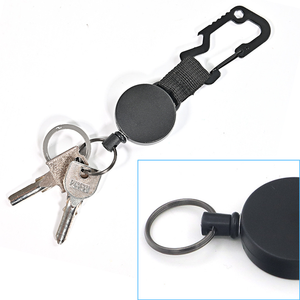 黑色可伸缩徽章夹钥匙扣挂绳耐用塑料带金属夹可伸缩身份证夹促销用 - Product Image 6