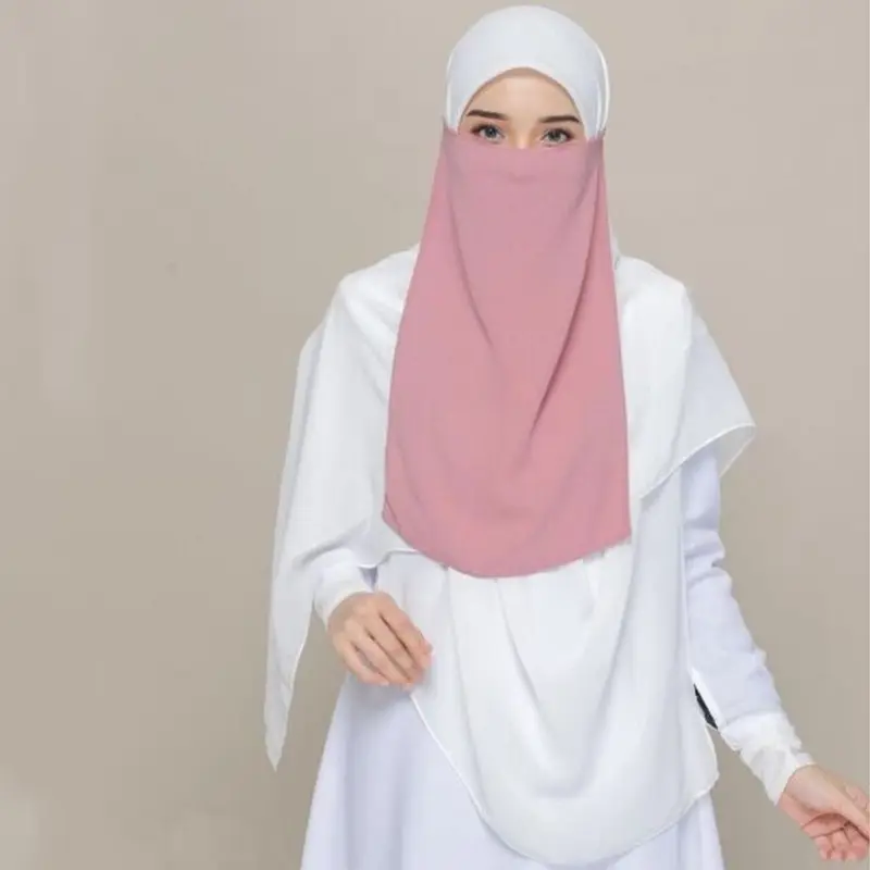 Islamitische Vrouwen Sluier Moslim Vrouwen Boerka Nieuw Ontwerp Niqab Gezicht Cover Half Niqab Moslim Sluier Niqab