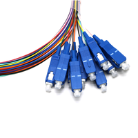 Cordon de brassage à fibres optiques LSZH à faible teneur en PC UPC APC, 12 cœurs, SC FC LC ST SM MM, avec pigtail