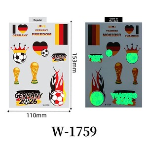 Pegatinas <span class=keywords><strong>de</strong></span> Tatuajes Temporales Impermeables que Brillan en <span class=keywords><strong>la</strong></span> Oscuridad 2026 para <span class=keywords><strong>Bandera</strong></span> Nacional <span class=keywords><strong>de</strong></span> EE. UU., Canadá y México, Juegos <span class=keywords><strong>de</strong></span> Fútbol, Cuatro Colores - Product Image 6