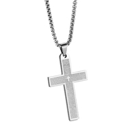 Pendentif Croix Chrétienne en Acier Inoxydable PVD avec Prière du Seigneur et Verset Biblique – Bijou de Mode Raffiné pour Hommes