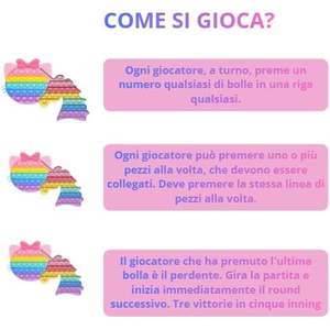 Jouets sensoriels licorne à bulles (28 bulles chacun) en silicone, portables, mignons, forme de dessin animé, Italie SC ECOMMERCE - Product Image 2