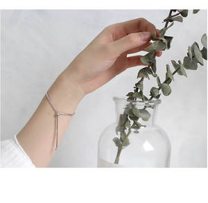 เพชรสร้อยข้อมือเทนนิส925สเตอร์ลิงปรับเครื่องประดับสร้อยข้อมือเงินกับสีขาวลูกบาศก์เซอร์โคเนียสำหรับผู้หญิง - Product Image 6