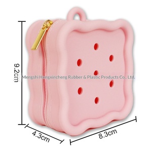 Candy Color Confident Mini Open Closure Hole Wallet Square Silicone Cartoon Children's <b>Coin</b> <b>Purse</b> DIY Student Backpack Pendant - Product Image 2
