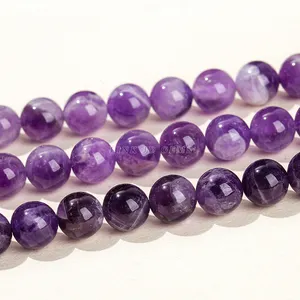 JD High Quality 4/6/8/10/12mm Picked Size Natural Dark Dream Amethyst Beads Gemstone Round Loose Beads For Jewelry Making