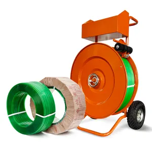 Manual Industry Plastic Pet Belt Outdoor Bundling Tool With Solid Tire High Capacity Toolbox Strapping Dispenser Cart Low Price
