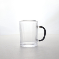 Mug en verre à paroi simple de style classique YS, écologique, avec poignée, compatible lave-vaisselle et micro-ondes, pour la maison, l'hôtel, le restaurant