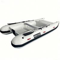 Bateau pneumatique semi-rigide (RIB) en aluminium à double coque de 380 cm, en PVC Mehler, capacité 6 personnes, avec plateforme de pêche à l'avant, pour loisirs, provenance Chine, faible MOQ