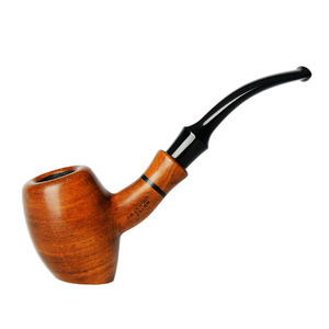 Muxiang Wooden Tobacco Pipe Bent Shape Solid Wood Handmade Smoking Pipe With Case For Personal Gift - Product Image 5