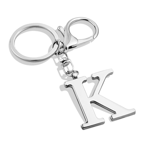 LLavero de alfabeto con inicial de oro de acero inoxidable a la moda Simple 26 letras colgante de Metal accesorios para bolso iniciales en inglés de la A-Z - Product Image 4