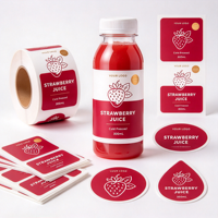 Étiquettes personnalisées pour bouteilles de jus, autocollants imperméables pour bouteilles de boissons, autocollants adhésifs pour l'emballage de jus de fruits