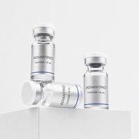 Nouvelle fiole en verre tubulaire transparente de luxe de 8 ml, 10 ml, 15 ml avec étiquette personnalisée pour usage pharmaceutique