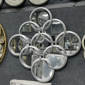 Specchio interno <span class=keywords><strong>ingresso</strong></span>, oro e argento specchio di forma irregolare, popolare specchio da parete - Product Image 2