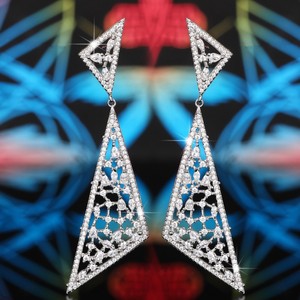 Geometric Triangle Drop Earrings for Women Sparkling Dangle Earrings Daily Party Fashion Jewelry - Product Image 4