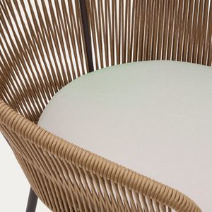 Elegant Beige Rope <b>Chair</b> Handcrafted Rope Seat with Galvanized Iron Frame Strong Durable Seating Furniture for Home <b>Dining</b> Room - Product Image 6