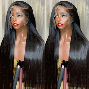 Оптовая продажа, парик из натуральных необработанных натуральных волос, прямые Hd-парики на фронтальной сетке, для черных женщин - Product Image 2