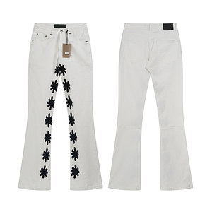 กางเกงยีนส์ TOM Stock Streetwear ปักลายปะติด สไตล์วินเทจ ทรงขาบาน สำหรับผู้ชาย LOSTS - Product Image 3