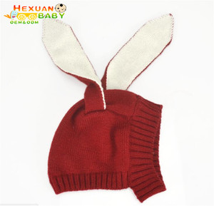 Venta al por mayor <span class=keywords><strong>de</strong></span> acrílico personalizado <span class=keywords><strong>de</strong></span> punto lindo invierno cálido bebé recién <span class=keywords><strong>nacido</strong></span> niños ganchillo Animal conejito Orejas <span class=keywords><strong>gorro</strong></span> sombrero - Product Image 5