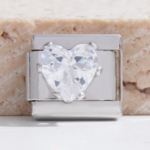 Wholesale High Quality Trendy DIY <b>Crystal</b> Rhinestone Charm <b>Bracelet</b> with Enamel Diamond and Italian Charms Gold Plated - Product Image 4