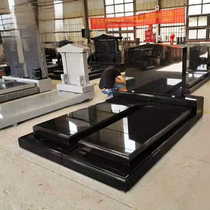 American Style High Polished Grey and Black Marble <strong>Tombstone</strong> New <strong>Design</strong> <strong>Double</strong> Gravestone and <strong>Double</strong> <strong>Tombstone</strong> - Product Image 4