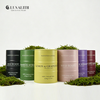 Velas en Tarro de Cerámica Negro Mate de 320g para Hombre, Velas Aromáticas Masculinas al por Mayor para Decoración Industrial, Aroma Personalizado