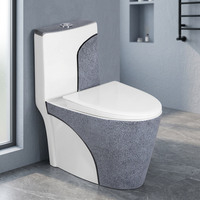 WC monobloc en céramique noir brillant, à poser au sol, design moderne, sanitaires pour salle de bain