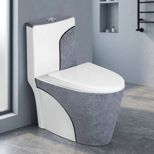 WC monobloc en céramique noir brillant, à poser au sol, design moderne, sanitaires pour salle de bain - Product Image 6