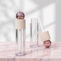 Grand applicateur à brosse en plastique pour gloss cosmétique, tube vide avec bouchon, tubes de gloss personnalisés avec logo