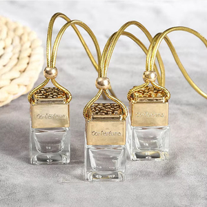 Tùy Chỉnh 5Ml 10Ml Bạc Trong Suốt/Vàng Vương Miện Cap Màn Hình In Thủy Tinh Rỗng Mini Treo Nước Hoa Xe Hơi Chai - Product Image 1