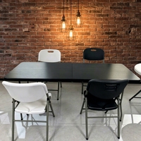Table pliante en plastique moulé par soufflage pour repas en plein air, table pliante moderne, vente chaude