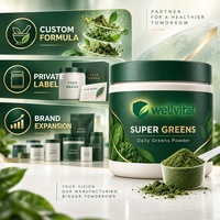 Poudre de super-aliments verts végétaliens sans gluten, sans OGM, sans produits laitiers, pour soutenir le système immunitaire des femmes