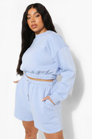 Ensembles de sweat-shirt court pour femmes deux pièces survêtement en coton polaire ensembles de shorts surdimensionnés personnalisés