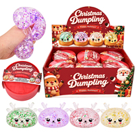 Jouet Squishy TPR de Noël en forme de boulette de 8,5 cm, taille extra-large, simulation de nourriture à cuire à la vapeur, anti-stress pour filles
