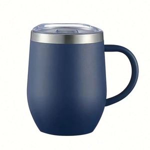 Gobelet à vin isotherme portable en acier inoxydable à double paroi de 12 oz avec poignée, écologique et personnalisable - Product Image 1
