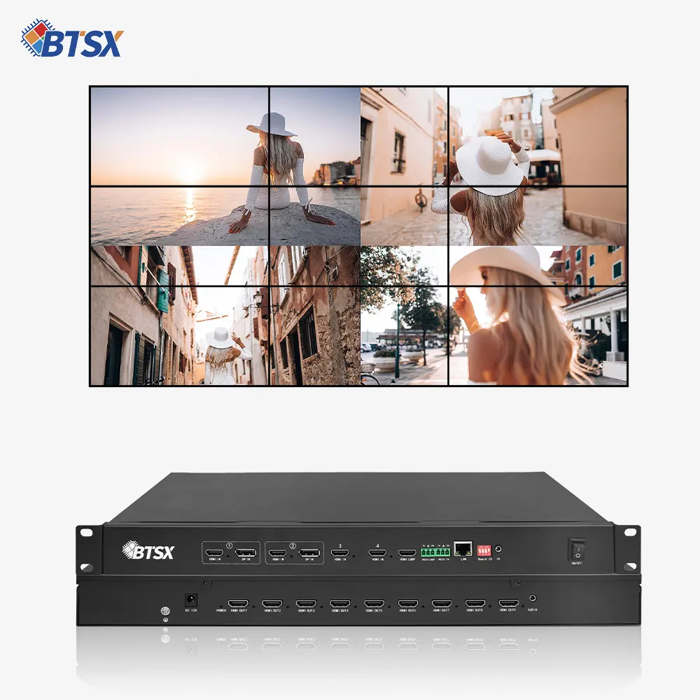 Bitvisis HDMI 3x3 3x4 3x5 3x6 입력 및 출력 회전 4k LCD LED 비디오 월 컨트롤러