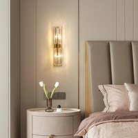 Applique murale intérieure en cristal de luxe moderne Lampes murales au design créatif pour chambres d'hôtel