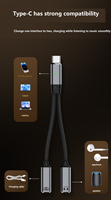 Divisor USB C 2 en 1, 100W PD, Carga Rápida, Dongle de Audio, Adaptador de Carga para Auriculares USB C, para Cámara, Llamadas DC